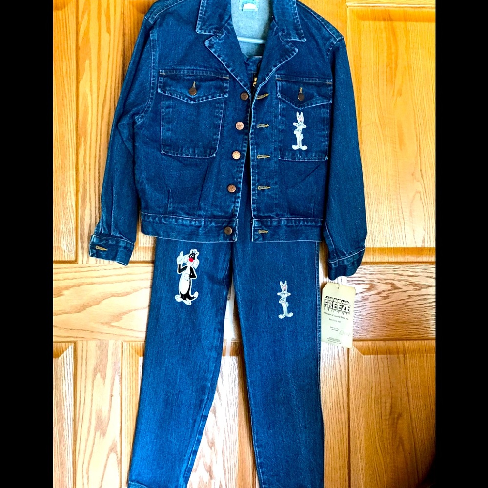 Vintage Brand New Looney Tunes Denim Jacket And Jeans